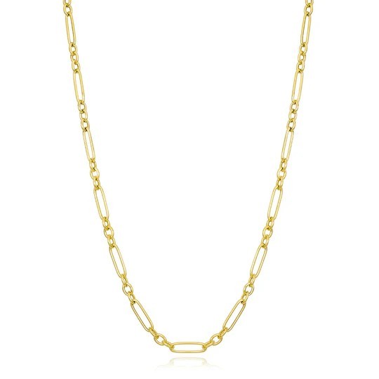 GOLD PLATED ROUND PAPERCLIP LINK NECKLACE