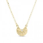 GOLD PLATED GROOVED FAN NECKLACE