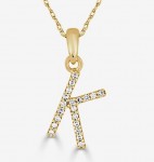 14K YELLOW GOLD DIAMOND K INITIAL PENDANT