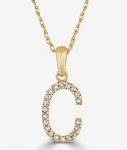 14K YELLOW GOLD DIAMOND C INITIAL PENDANT