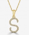14K YELLOW GOLD DIAMOND S INITIAL PENDANT