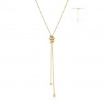 STERLING SILVER GOLD PLATED TWISTED ROPE LARIAT NECKLACE