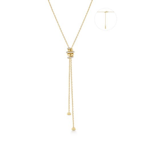 STERLING SILVER GOLD PLATED TWISTED ROPE LARIAT NECKLACE