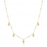 STERLING SILVER GOLD PLATED GOLD LEAF STATION NECKLACE