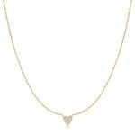 STERLING SILVER GOLD PLATED PAVE HEART NECKLACE