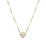 STERLING SILVER GOLD PLATED LAB GROWN DIAMOND FORZATINA CABLE CHAIN NECKLACE