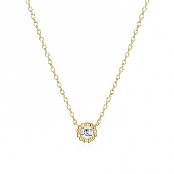 STERLING SILVER GOLD PLATED LAB GROWN DIAMOND FORZATINA CABLE CHAIN NECKLACE