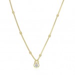 STERLING SILVER & GOLD PLATED LAB GROWN DIAMOND ADACUS BEAD CHAIN NECKLACE