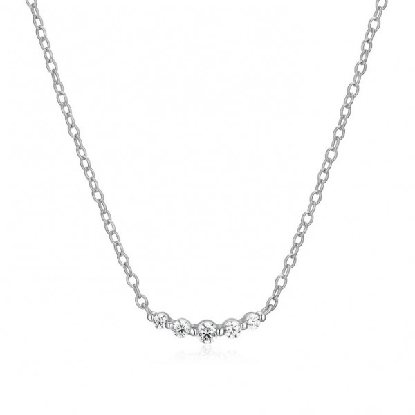 STERLING SILVER LAB GROWN DIAMOND FORZATINA CABLE CHAIN NECKLACE
