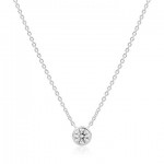 STERLING SILVER 6MM CZ BEZEL DROP PENDANT