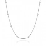 STERLING SILVER CZ STATION NECKLACE