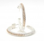 VAHAN STERLING SILVER & 14K 30MM  HOOP EARRINGS