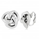 Sterling Silver Triple Knot Non-Pierced Earrings