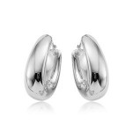Sterling Silver Medium Plain Hoop Earrings