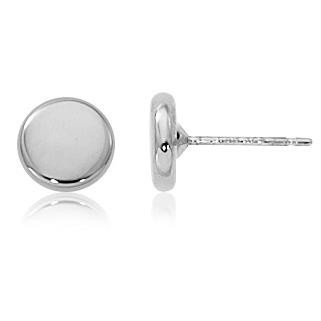 Sterling Silver 8Mm Flat Round Stud Earrings