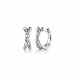 STERLING SILVER TWISTED HUGGIE EARRINGS