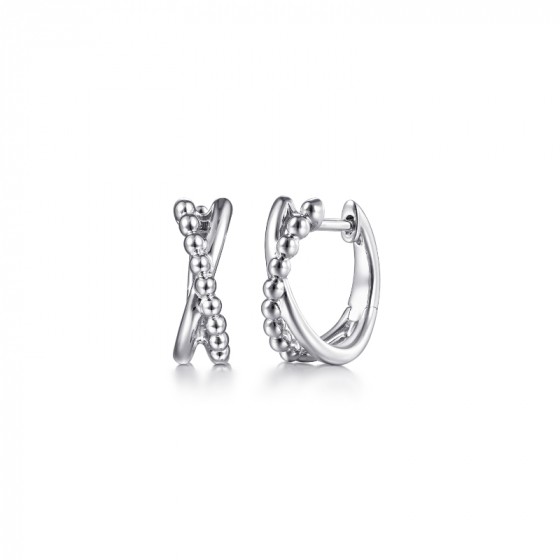 STERLING SILVER TWISTED HUGGIE EARRINGS