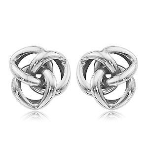 STERLING SILVER TRIPLE KNOT NON PIERCED EARRINGS