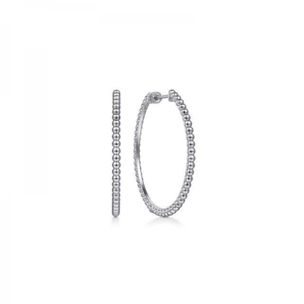 STERLING SILVER BUJUKAN 40MM HOOP EARRINGS