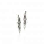JOHN HARDY STERLING SILVER SPEAR DIAMOND PAVE EARRINGS