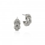 JOHN HARDY STERLING SILVER DIAMOND LOVE KNOT EARRINGS .38CTW