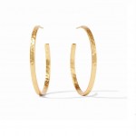 JULIE VOS GOLD PLATED CRESCENT HOOP EARRINGS