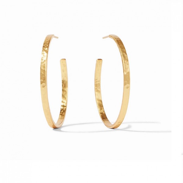 JULIE VOS GOLD PLATED CRESCENT HOOP EARRINGS