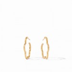 JULIE VOS GOLD PLATED GARDNINIA TEXTURED HOOP EARRINGS