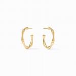 JULIE VOS GOLD PLATED BAMBOO HOOP EARRINGS
