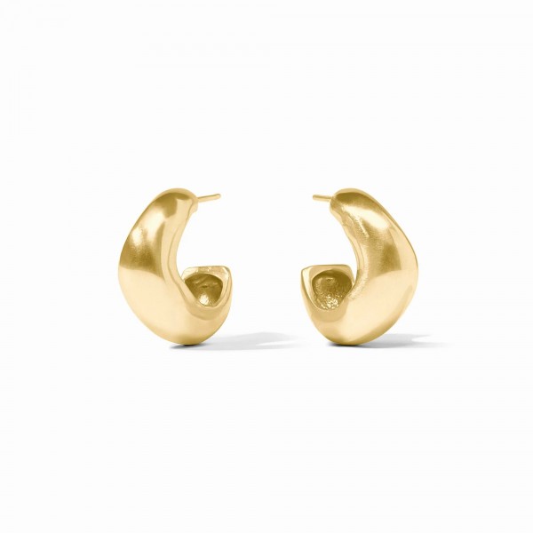 JULIE VOS GOLD PLATED WAVE HOOP EARRINGS