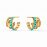 JULIE VOS GOLD PLATED HYDRA TRIPLE HOOP EARRINGS