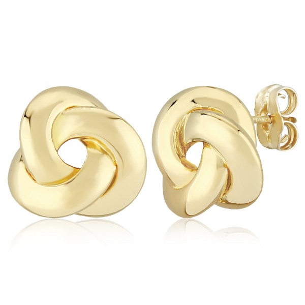 STERLING SILVER GOLD PLATE SMALL KNOT EARRINGS