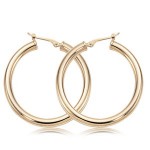 STERLING SILVER GOLD PLATED TUBE HOOP EARRINGS