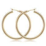GOLD PLATED STERLING SILVER  HOOP EARRINGS
