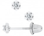 STERLING SILVER DIAMOND STUD EARRINGS