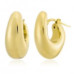 GOLD VERMEIL POLISHED MOON HOOP EARRINGS