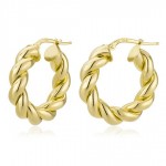 GOLD VERMEIL SMALL DONUT TWISTED HOOP EARRINGS