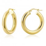 GOLD VERMEIL TUBE HOOP EARRINGS