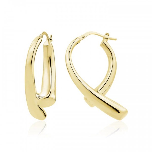 GOLD VERMEIL X HOOP EARRINGS
