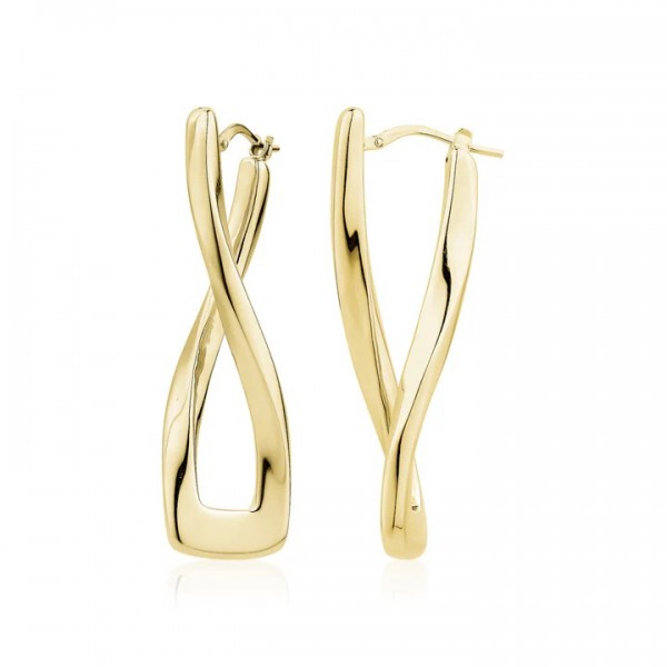 GOLD VERMEIL TWIST HOOP EARRINGS