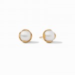 JULIE VOS GOLD PLATE PENELOPE STUD EARRINGS WITH  PEARL