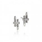 JOHN HARDY STERLING SILVER DIAMOND SPEAR STUD EARRINGS