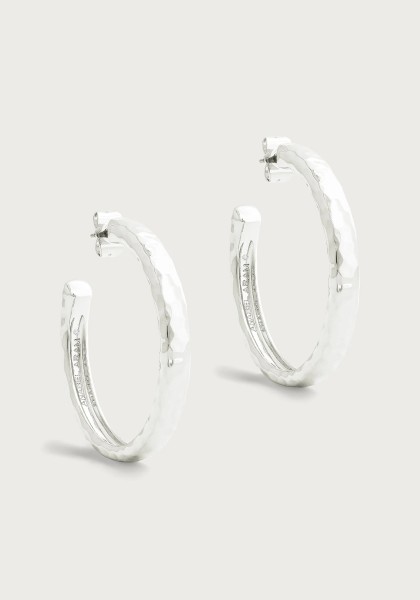 STERLING SILVER FARRIER MEDIUM HOOP EARRINGS