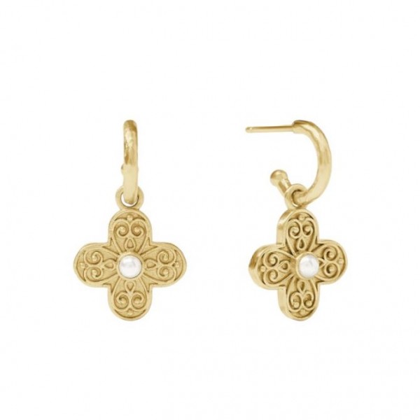 JULIE VOS MALTA CORINTH HOPE AND CHARM PEARL EARRINGS