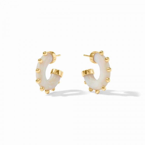 JULIE VOS COLETTE ALABASTER HOOP EARRINGS