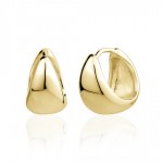 STERLING SILVER GOLD PLATED TAPERED HUGGIE EARRINGS