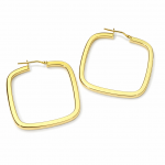 GOLD PLATED TINA LARGE SQUARE HOOP EARRINGS 40MM