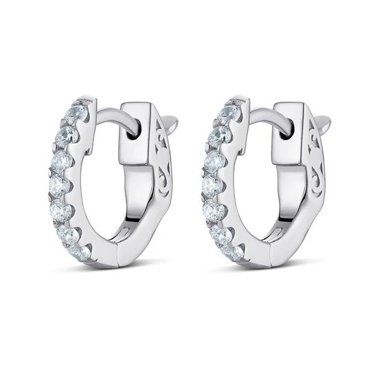 STERLING SILVER MINI HUGGIE CZ EARRINGS