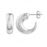 STERLING SILVER GRADUATED OPEN HOOP EARRINGS