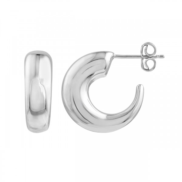 STERLING SILVER GRADUATED OPEN HOOP EARRINGS
